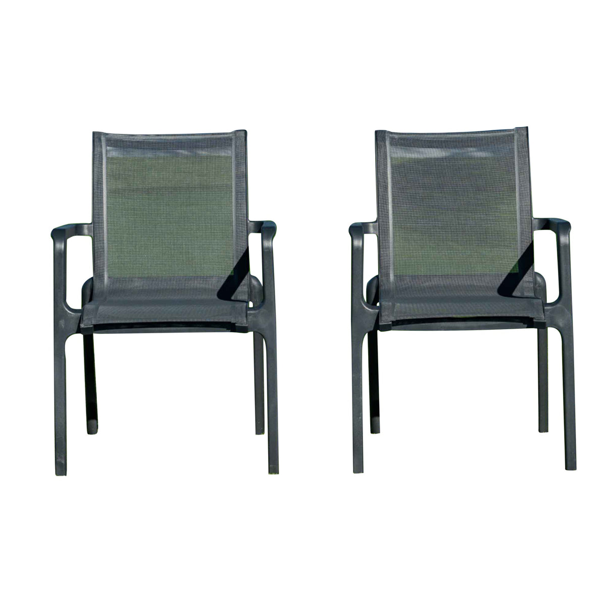Rainbow Outdoor Paris Set of 2 Sling Armchairs - Anthracite