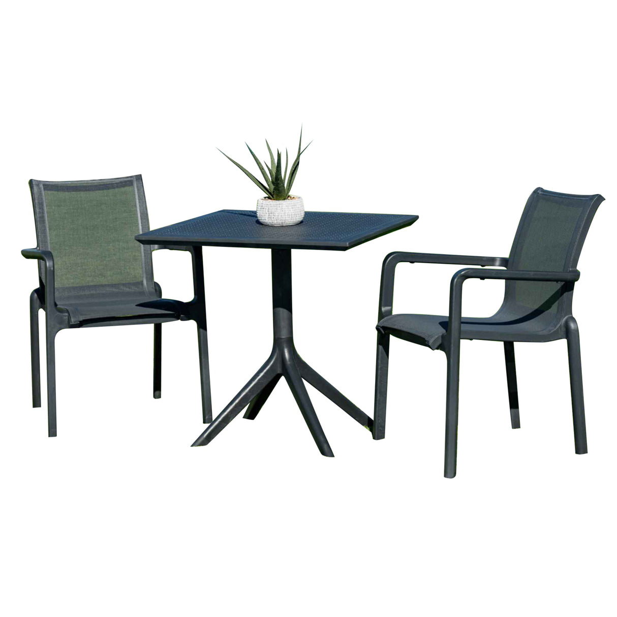 Rainbow Outdoor Paris Set of 2 Sling Armchairs - Anthracite