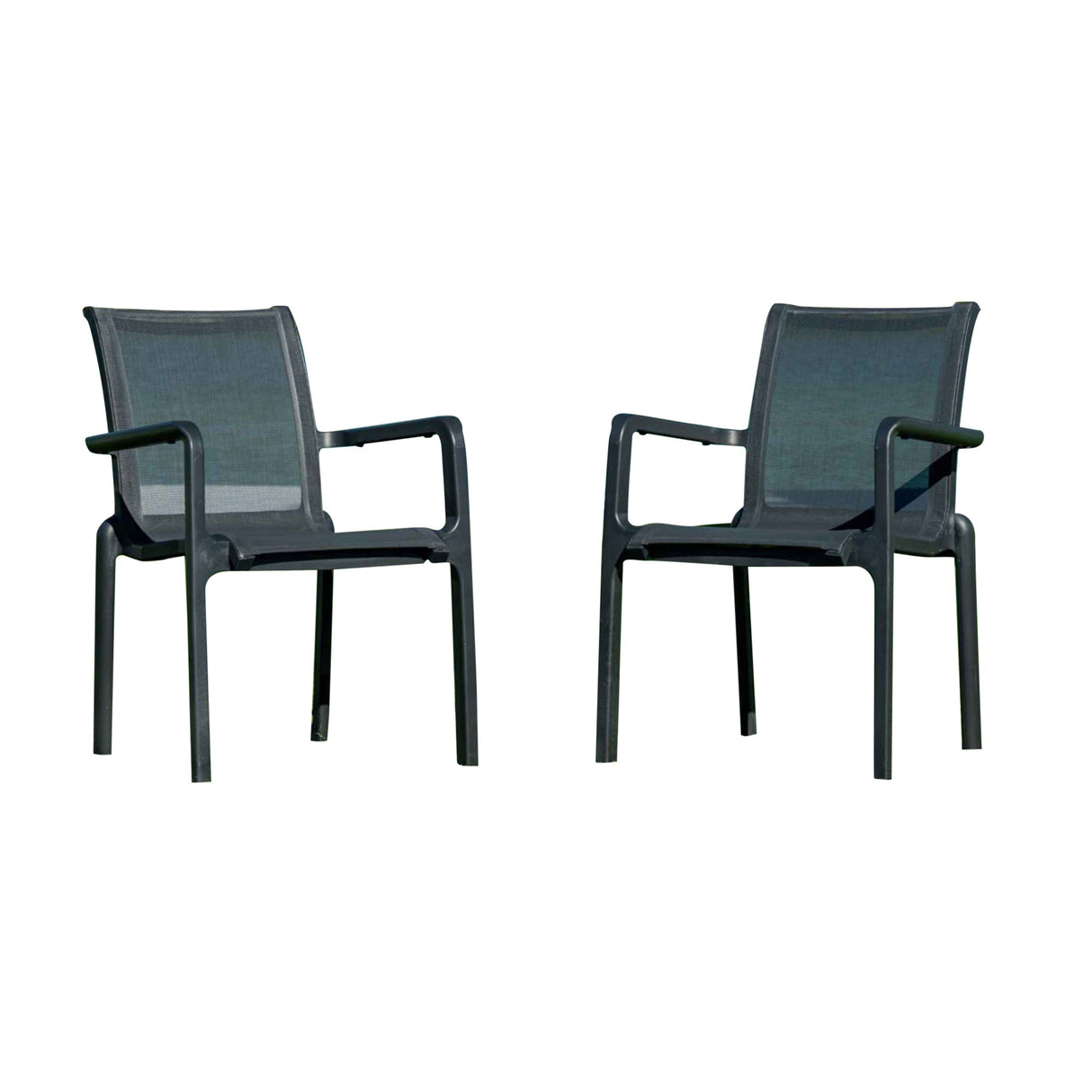 Rainbow Outdoor Paris Set of 2 Sling Armchairs - Anthracite