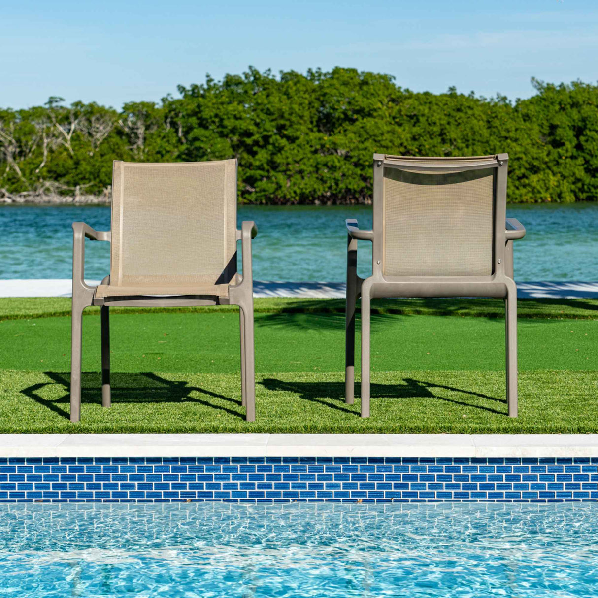 Rainbow Outdoor Paris Set of 2 Sling Armchairs - Cappucino