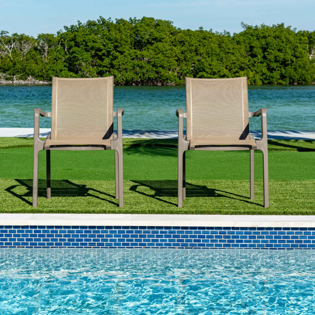 Rainbow Outdoor Paris Set of 2 Sling Armchairs - Cappucino