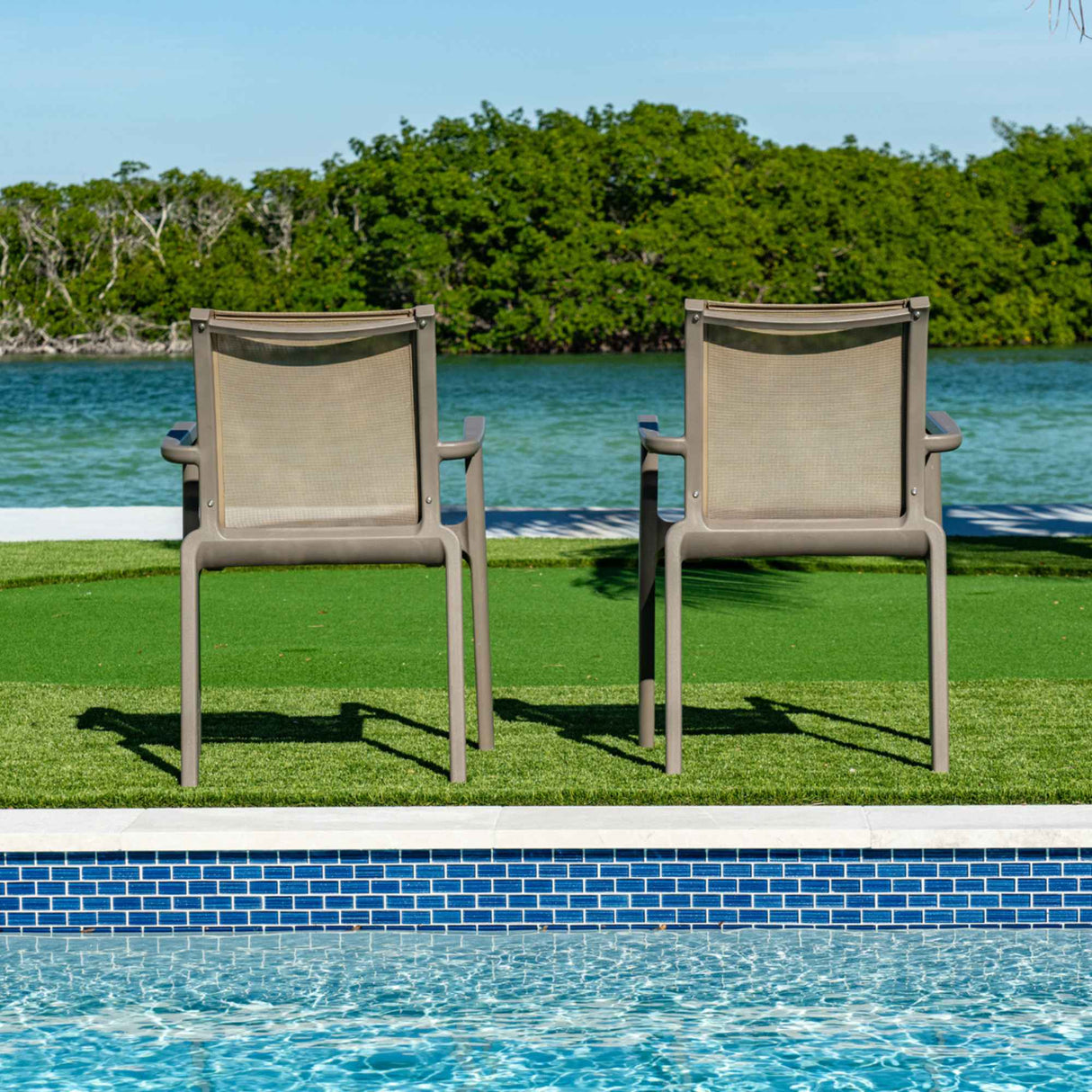 Rainbow Outdoor Paris Set of 2 Sling Armchairs - Cappucino