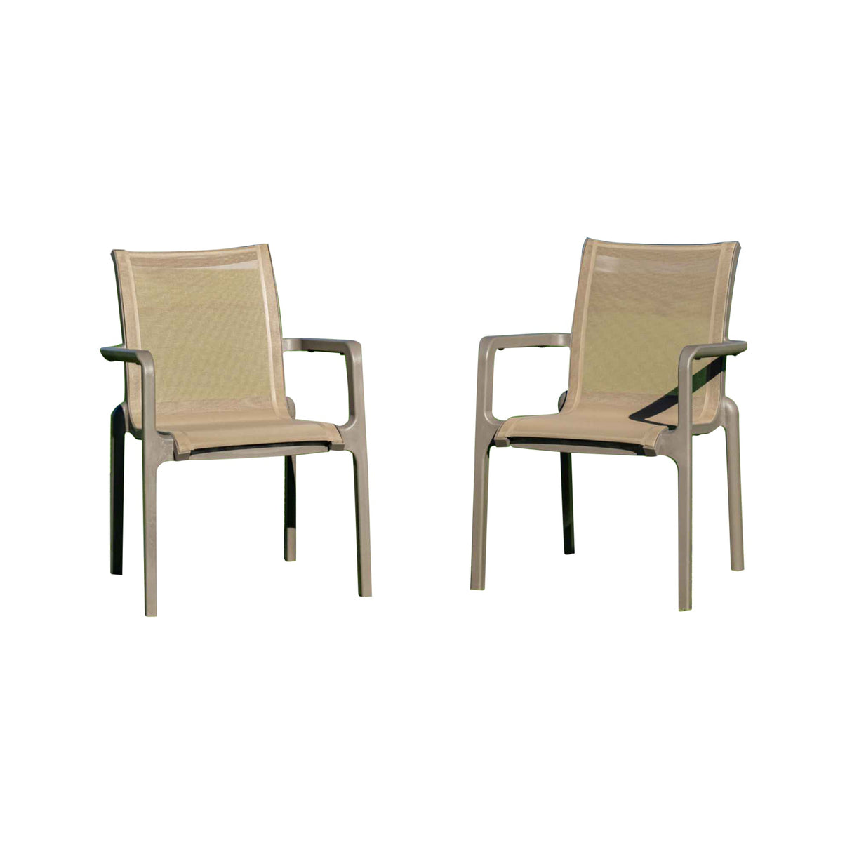 Rainbow Outdoor Paris Set of 2 Sling Armchairs - Cappucino