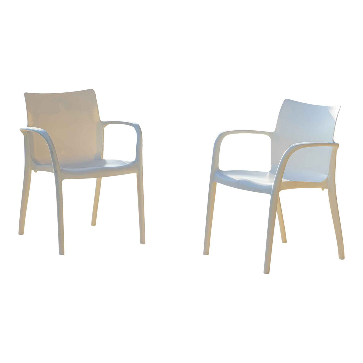 Rainbow Outdoor Pedro Set of 2 Stackable Armchair-White