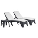 Rainbow Outdoor Roma 3-Piece Chaise Lounger Set With Cushion-Anthracite