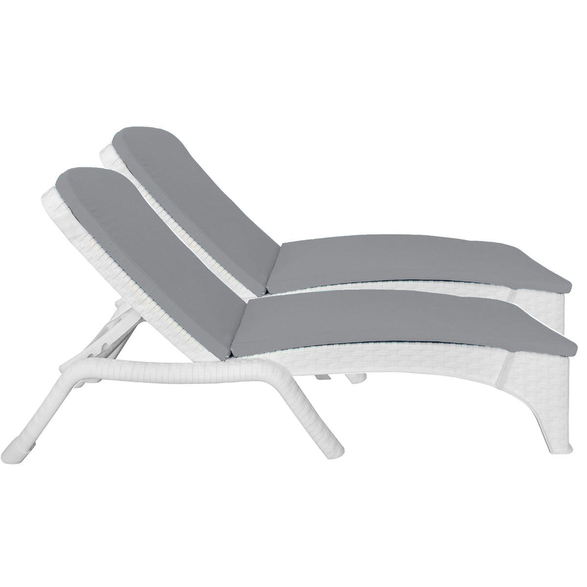 Rainbow Outdoor Roma Set of 2 Chaise Lounger With Cushion-White
