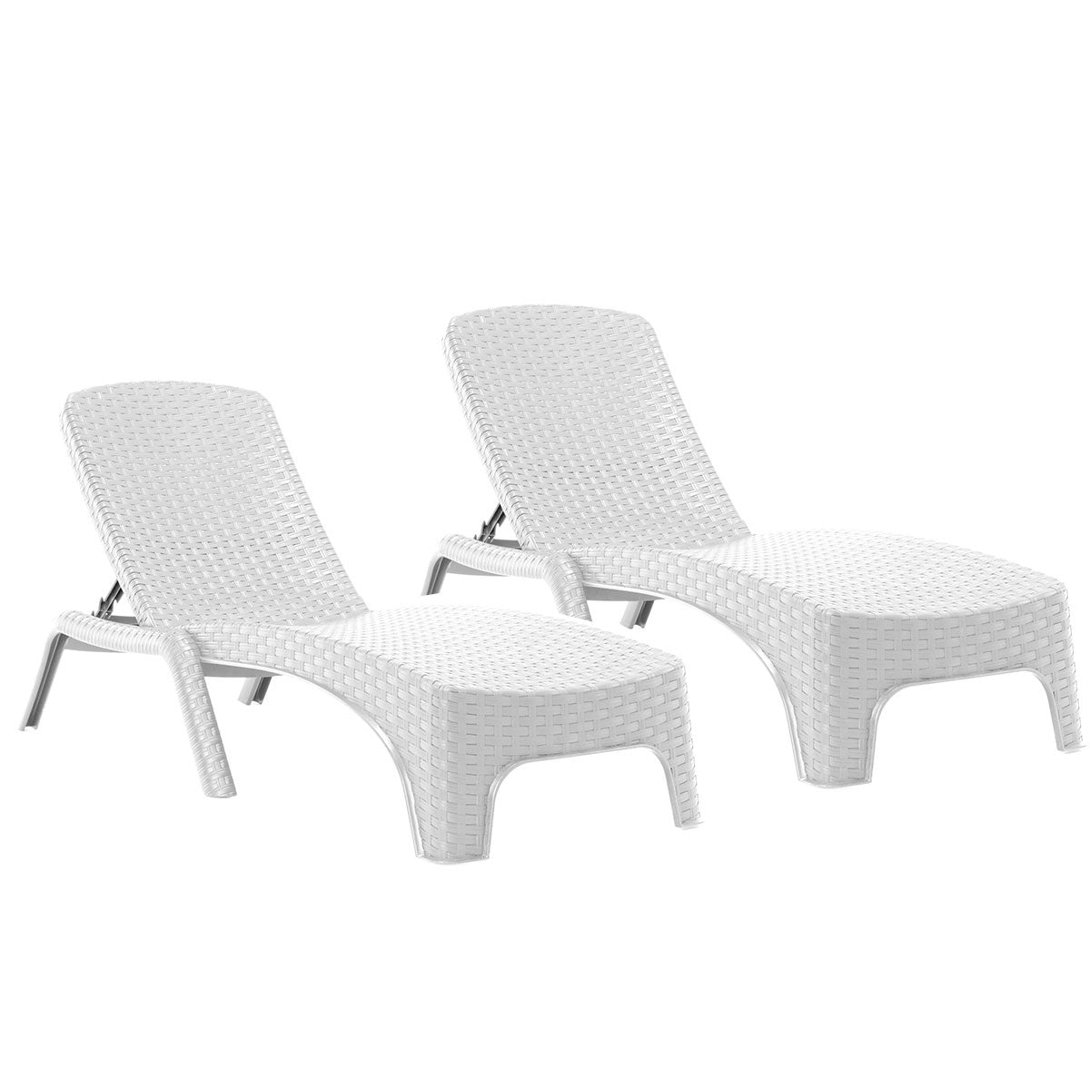 Rainbow Outdoor Roma Set of 2 Chaise Lounger-White