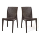 Rainbow Outdoor Siena Set of 2 Stackable Side chair-Brown