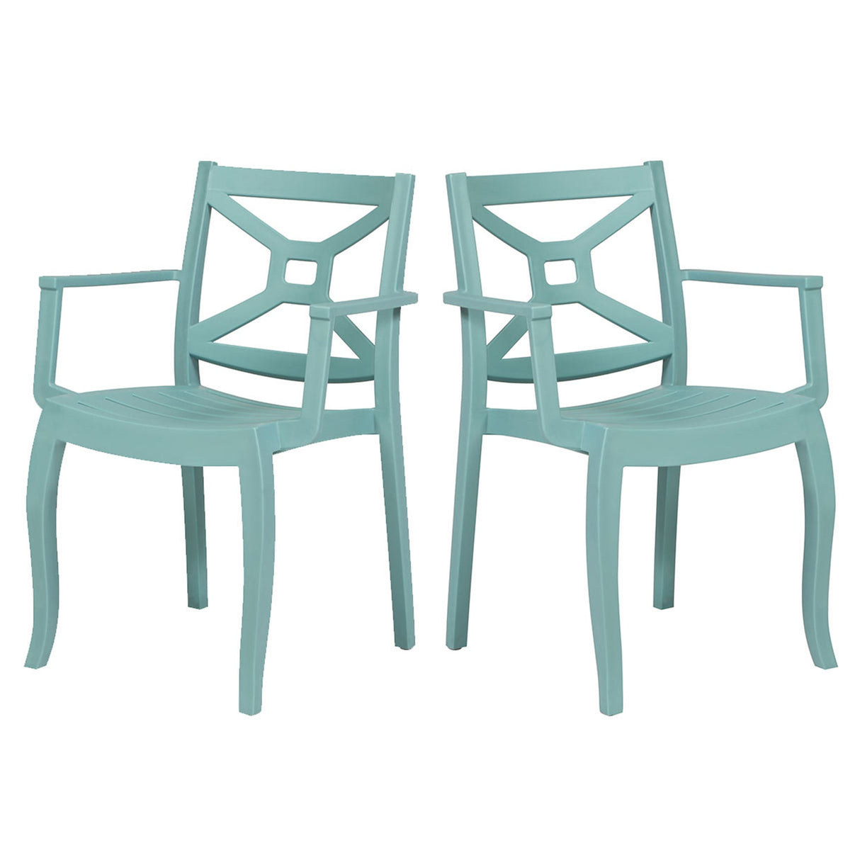 Rainbow Outdoor Zeus Set of 2 Stackable Armchair-Teal
