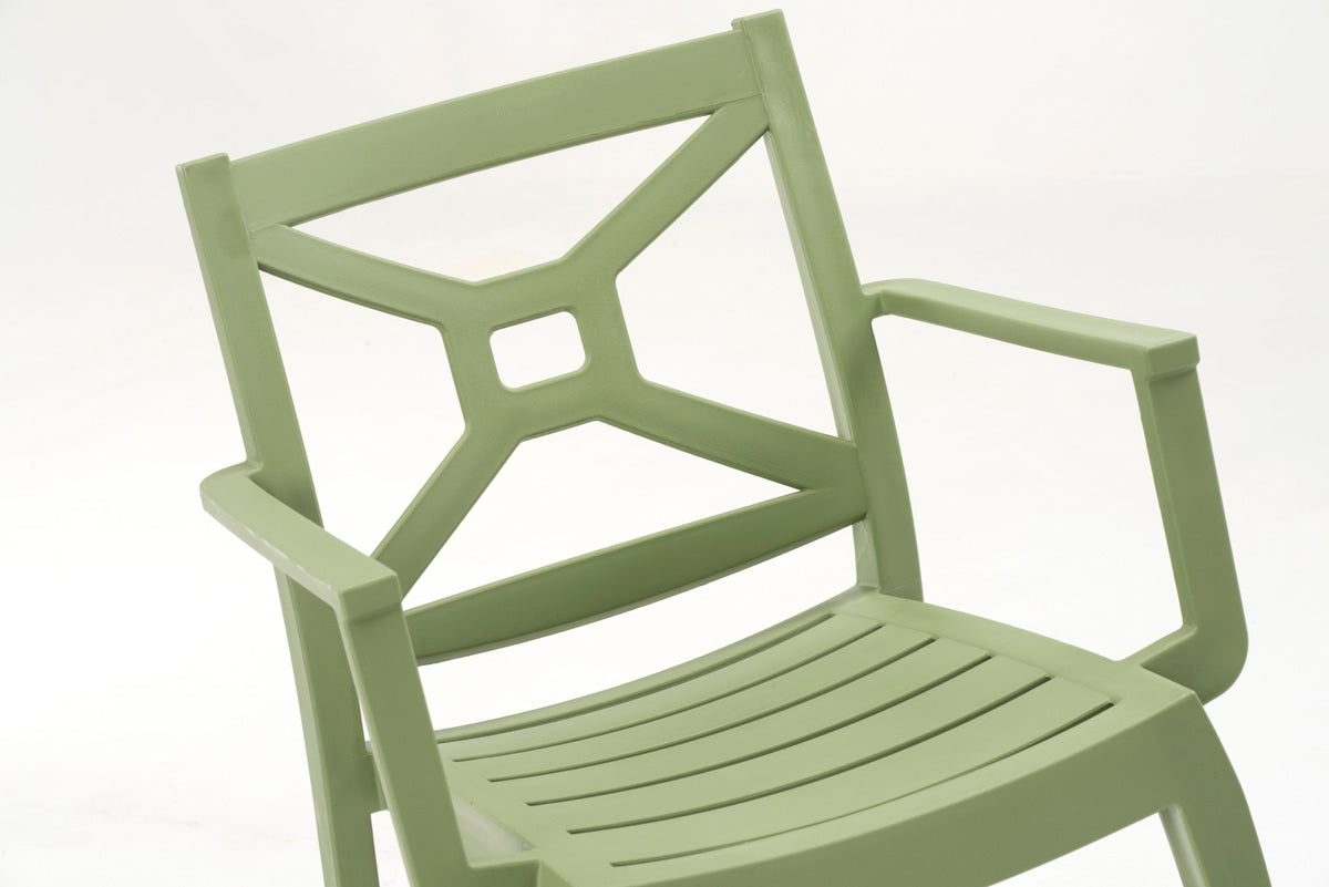 Rainbow Outdoor Zeus Set of 2 Stackable Armchair-Green