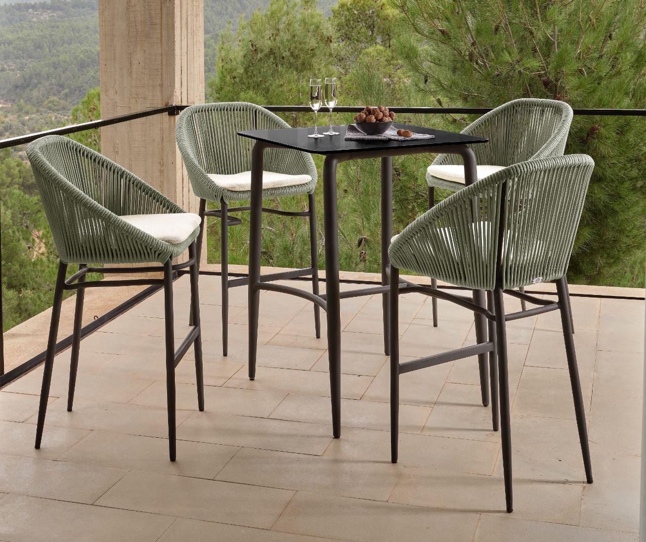Skyline Design Rodona Square Pub Table with Glass