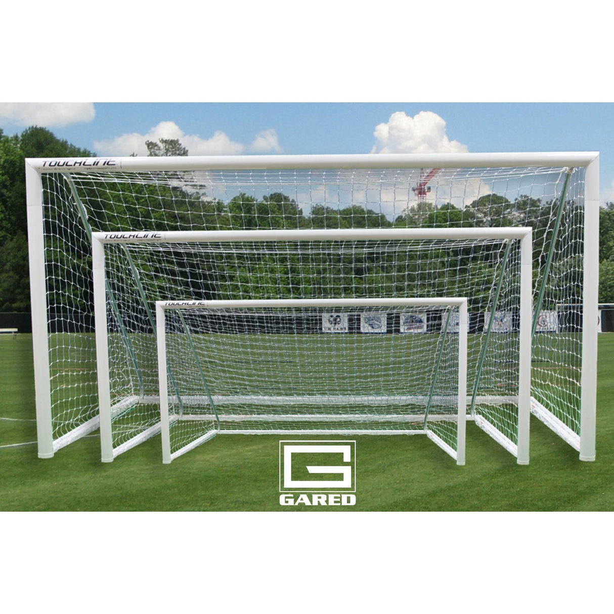 Gared Touchline® Striker Round-Frame Aluminum Soccer Goal 7′ × 21′ SGRD721SPT