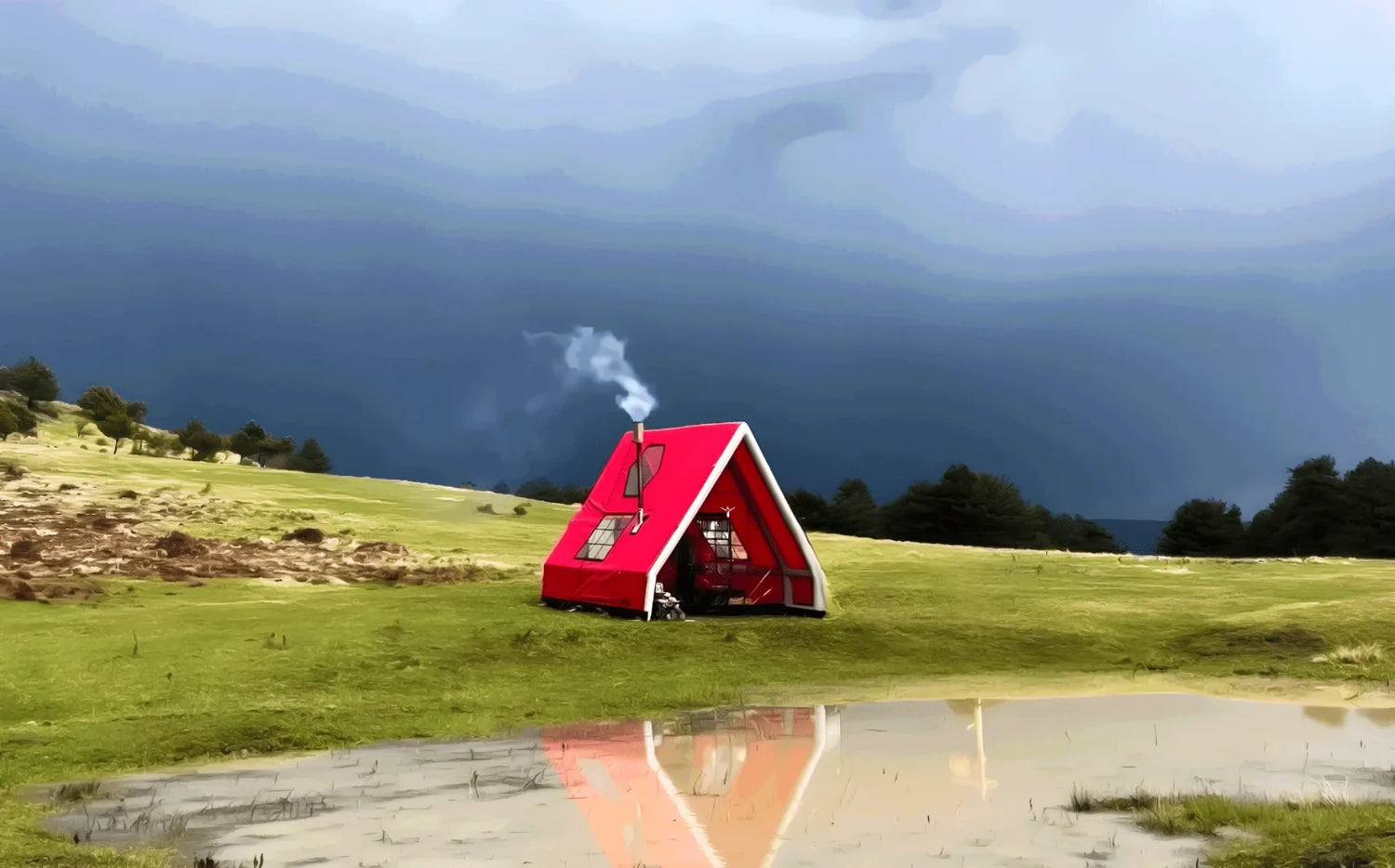 Sonmez Outdoor Mini Air Bungalow Inflatable Tent with Digital Air Pump