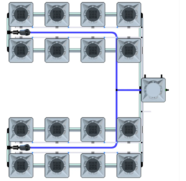Alien Hydroponics RDWC 16 Pot 4 Row Kit