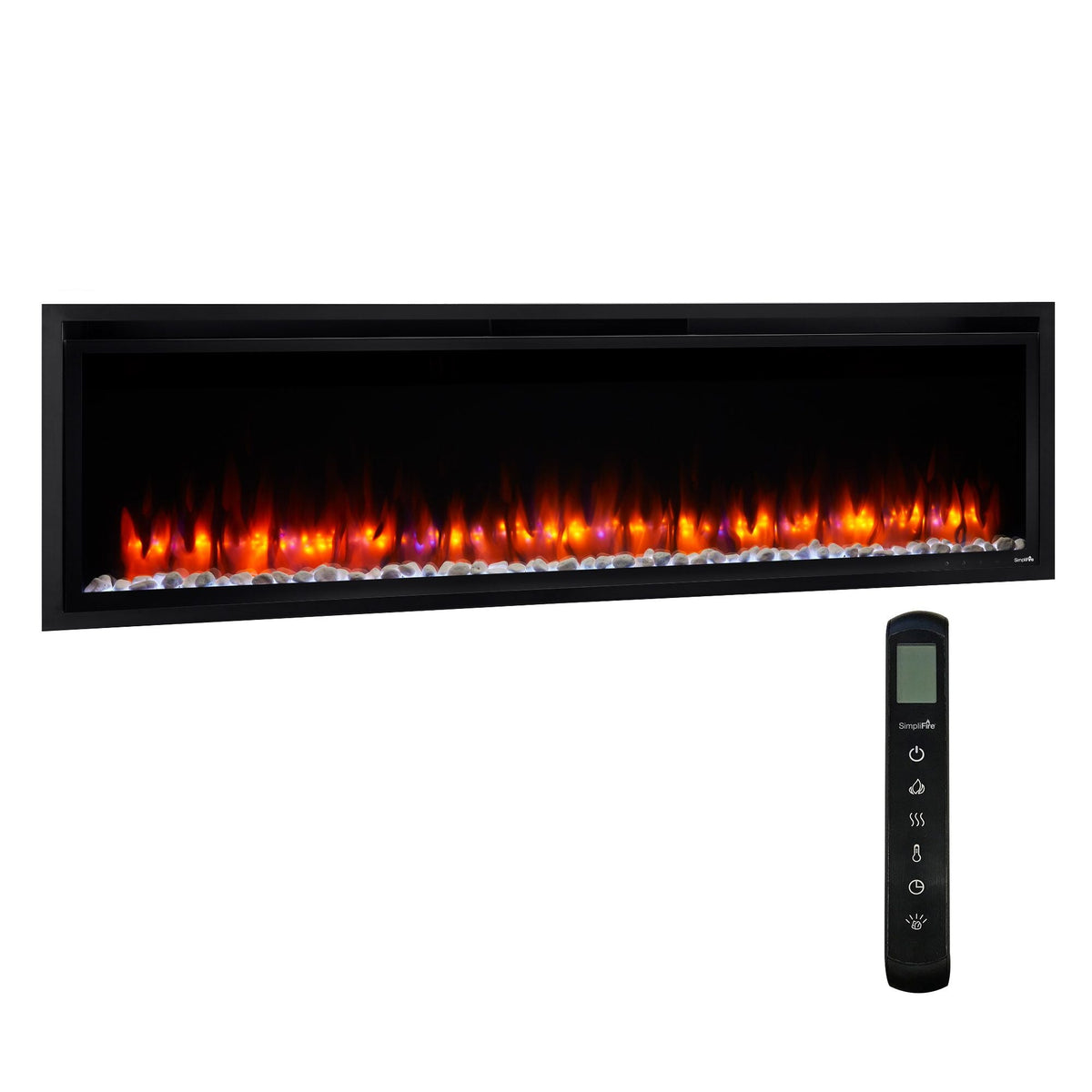 SimpliFire Allusion Platinum 60-Inch Wall Mount/Recessed Linear Electric Fireplace