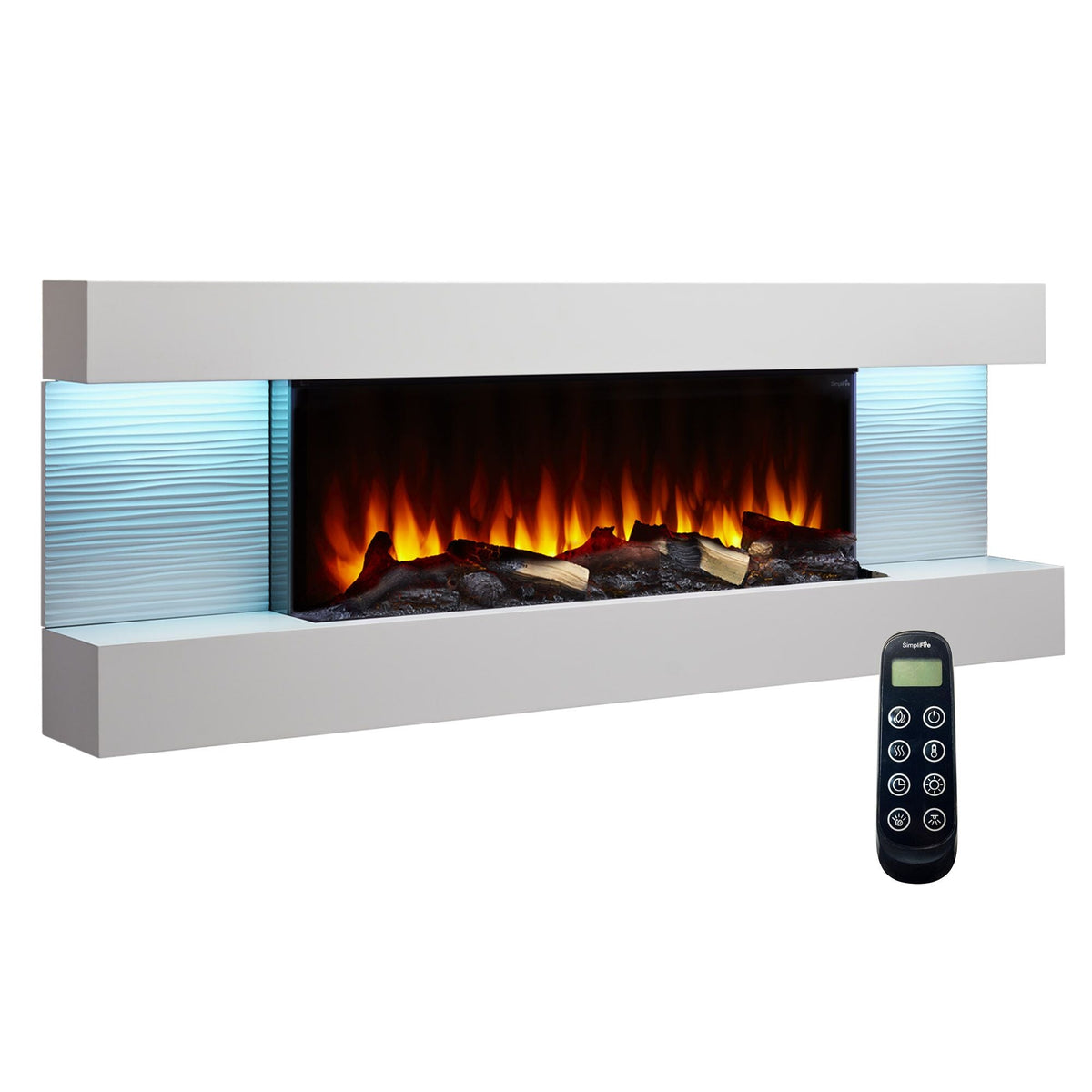 SimpliFire Format 60-Inch Floating Mantel Wall Mount Linear Electric Fireplace