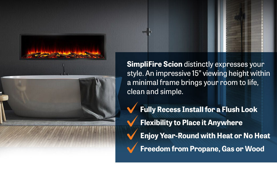 SimpliFire Scion 43-Inch Built-In Linear Electric Fireplace