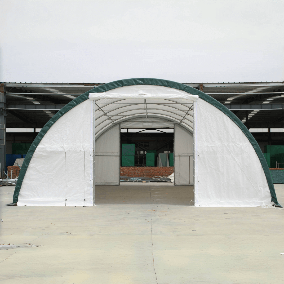 Chery Industrial Single Truss Arch Storage Shelter W30'xL65'xH15'