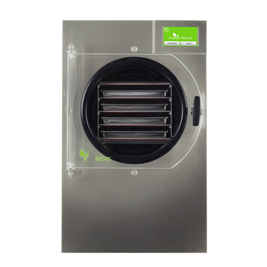 Harvest Right Small Home Pro Freeze Dryer with Premier Vacuum Pump, 4 Trays and Mylar Starter Kit in Stainless Steel