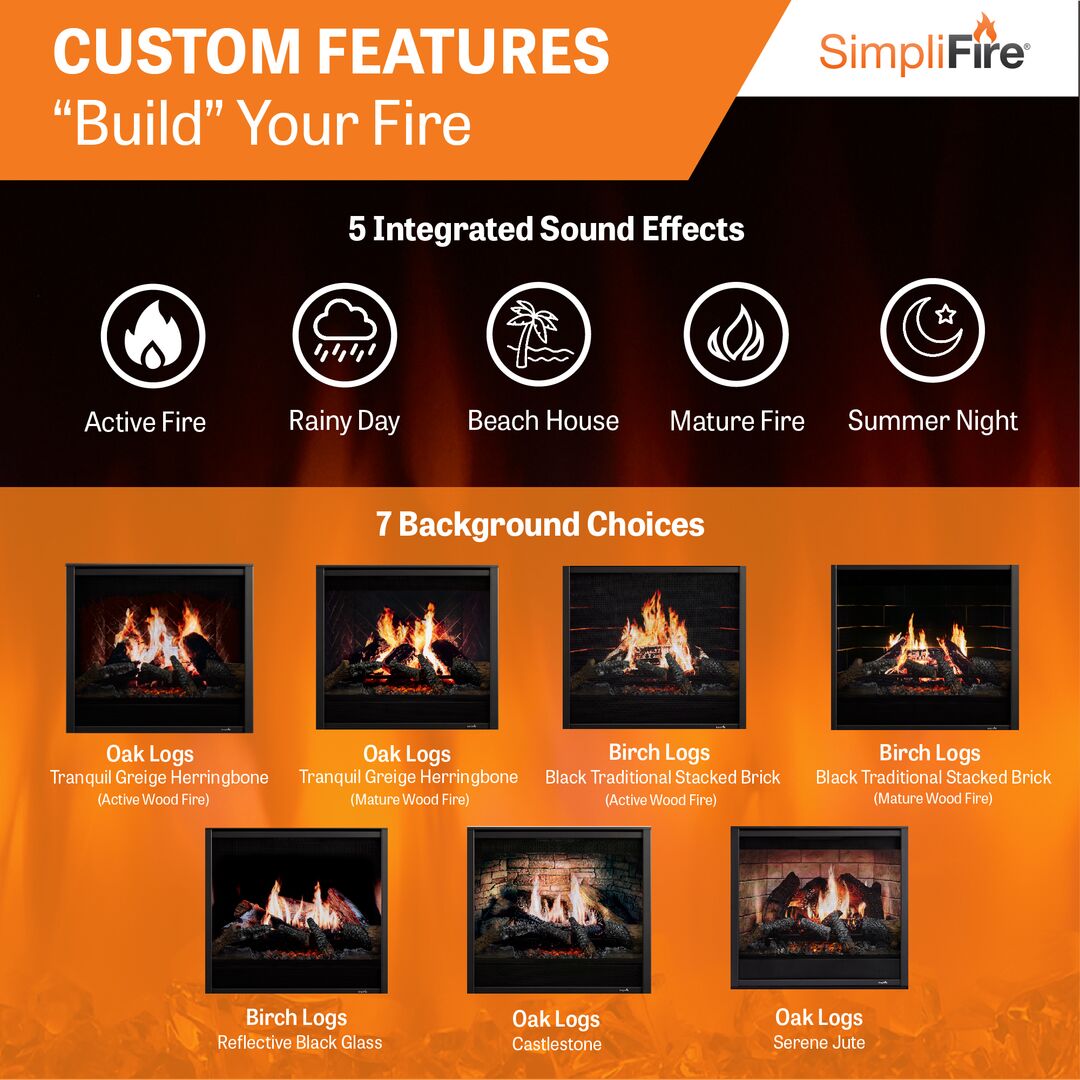 SimpliFire 36-Inch Inception Traditional Electric Fireplace