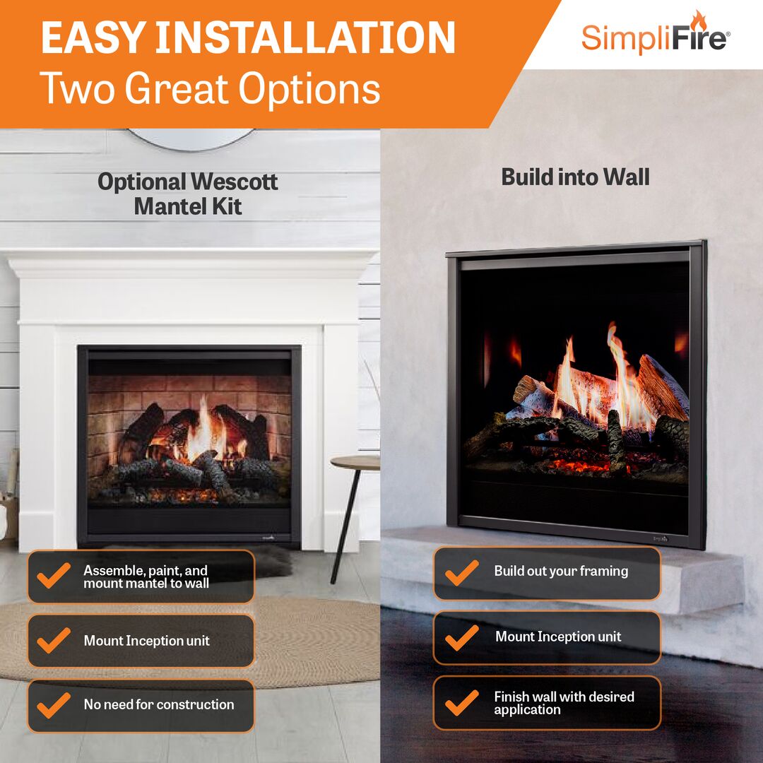 SimpliFire 36-Inch Inception Traditional Electric Fireplace