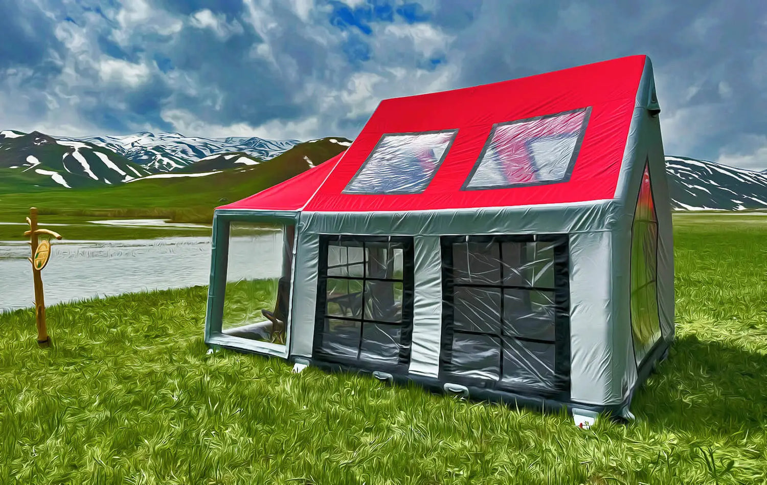 Sonmez Outdoor Aero Cabin All Season Inflatable Tent with Digital Air Pump