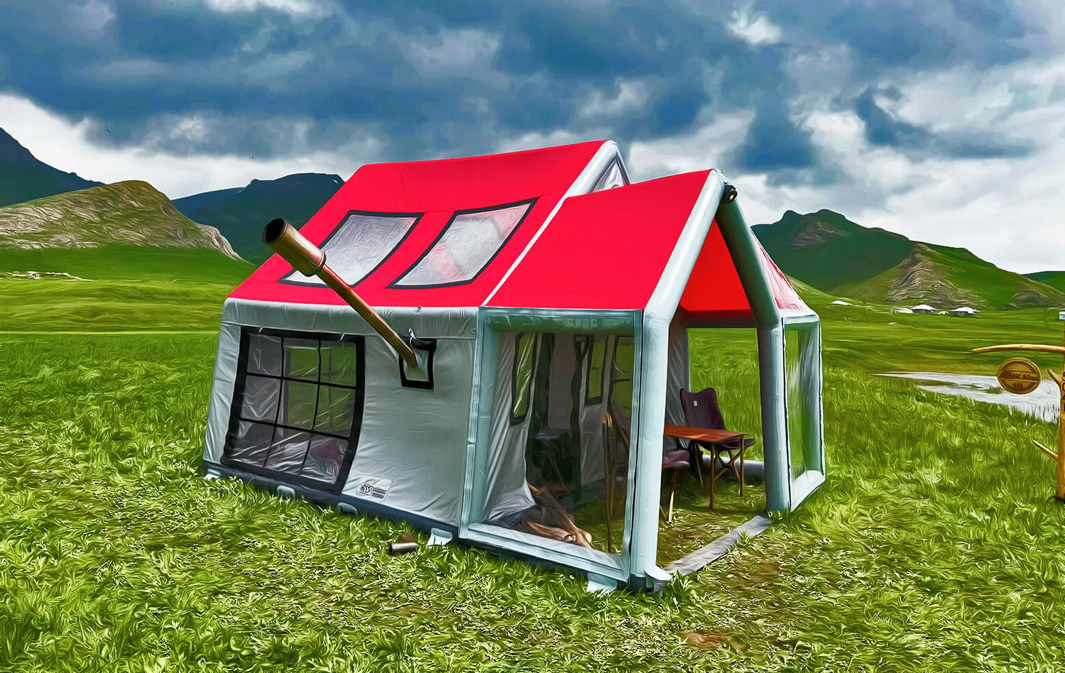 Sonmez Outdoor Aero Cabin All Season Inflatable Tent with Digital Air Pump