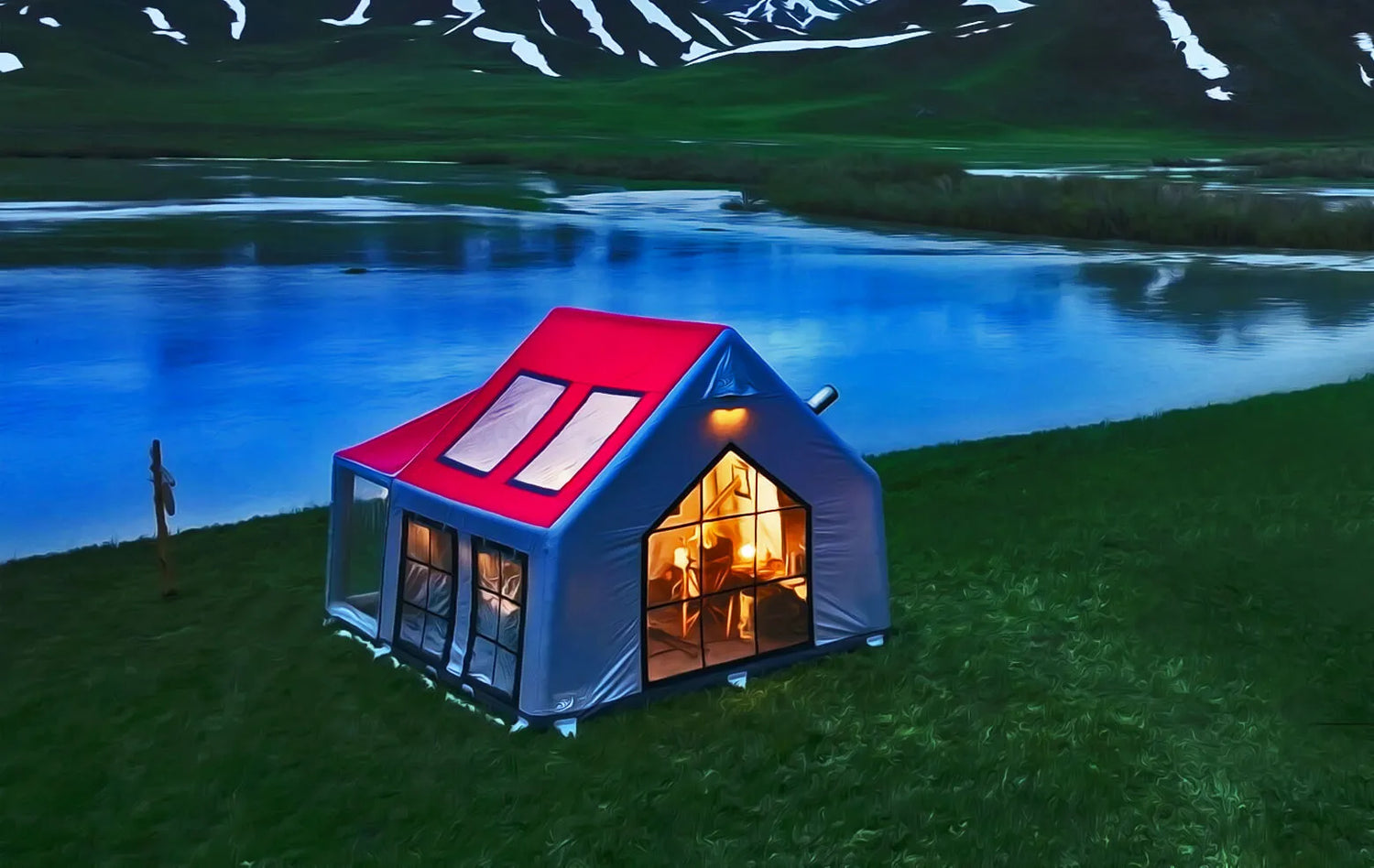 Sonmez Outdoor Aero Cabin All Season Inflatable Tent with Digital Air Pump