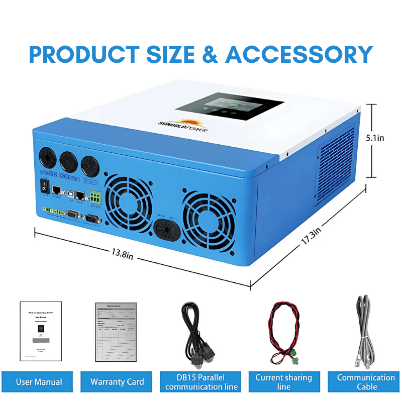 SunGoldPower 10000W 48V Solar Charger Inverter (2 Units Parallel)