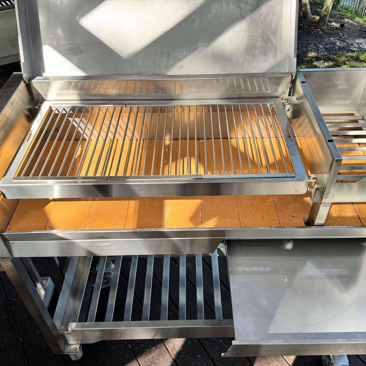 Tagwood BBQ Argentine Wood Fire & Charcoal Gaucho Grill BBQ18SS Stainless Steel Freestanding Grill with Shovel Poker & Heavy-Duty Casters for Mobility PRE-ORDER