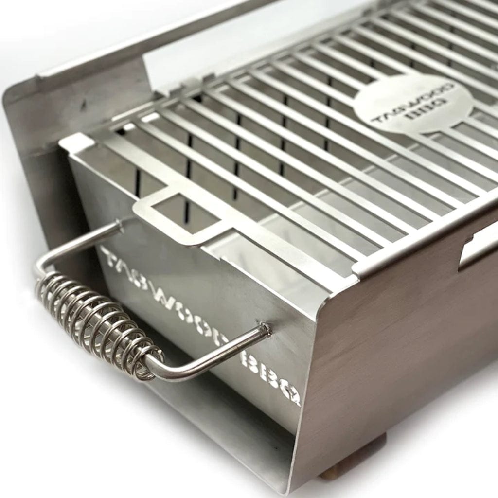Tagwood BBQ 15" Stainless Steel Table Top Warming Brazier w/ Acacia Wood Legs BBQ07SS