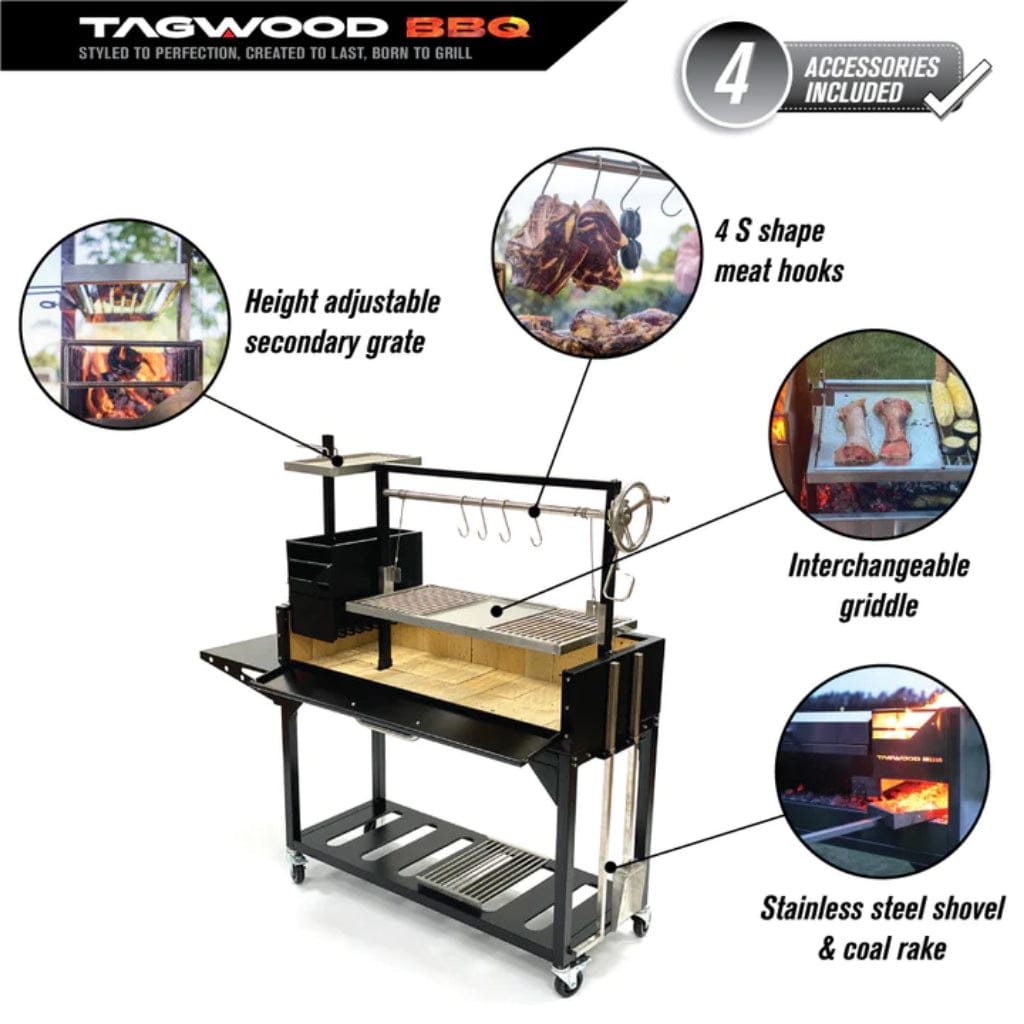 Tagwood BBQ 68" Argentine Santa Maria Wood Fire & Charcoal Grill BBQ03SI