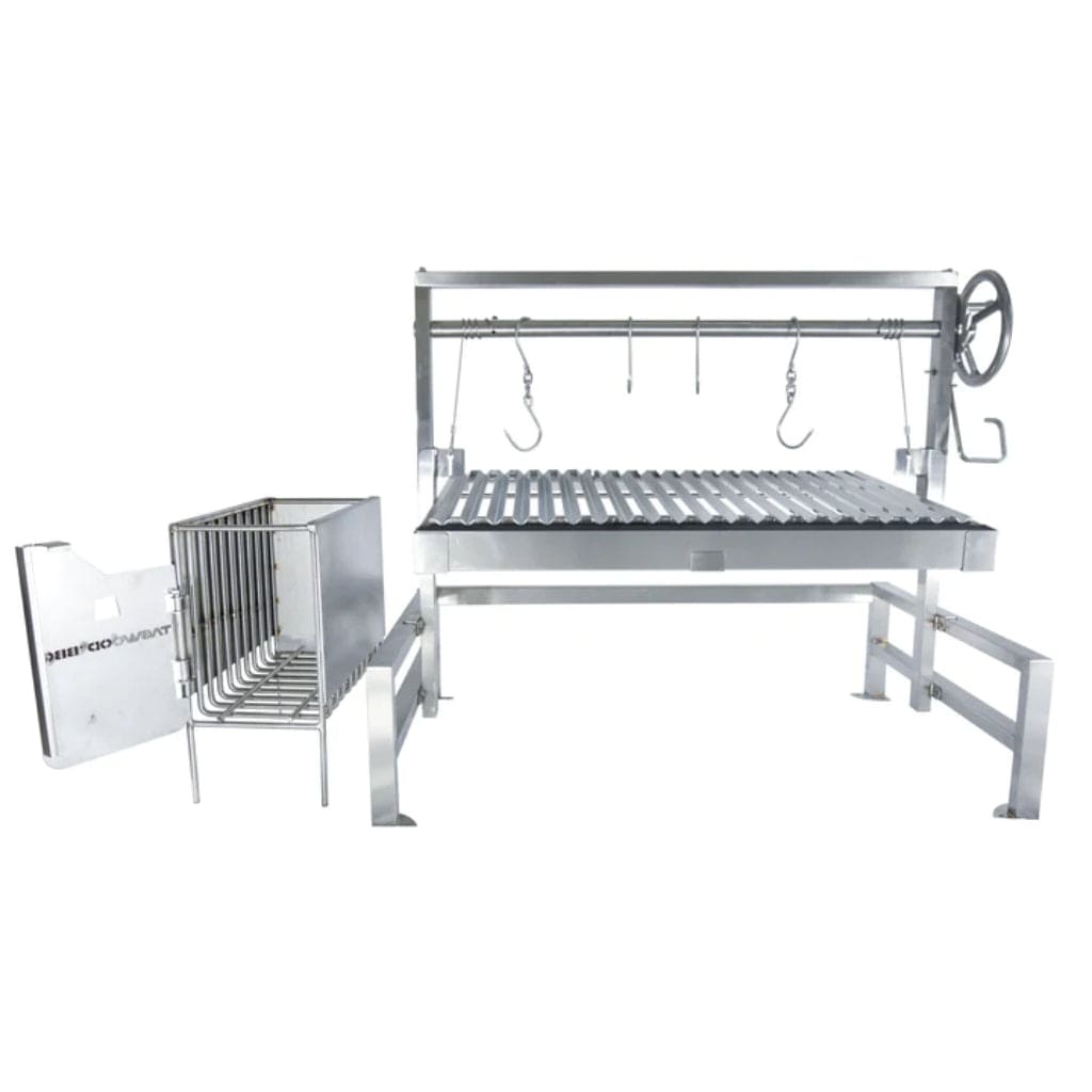 Tagwood BBQ Argentine Santa Maria 40" Insert Style Stainless Steel Wood Fire and Charcoal Gaucho Grill With Firebricks BBQ09SS