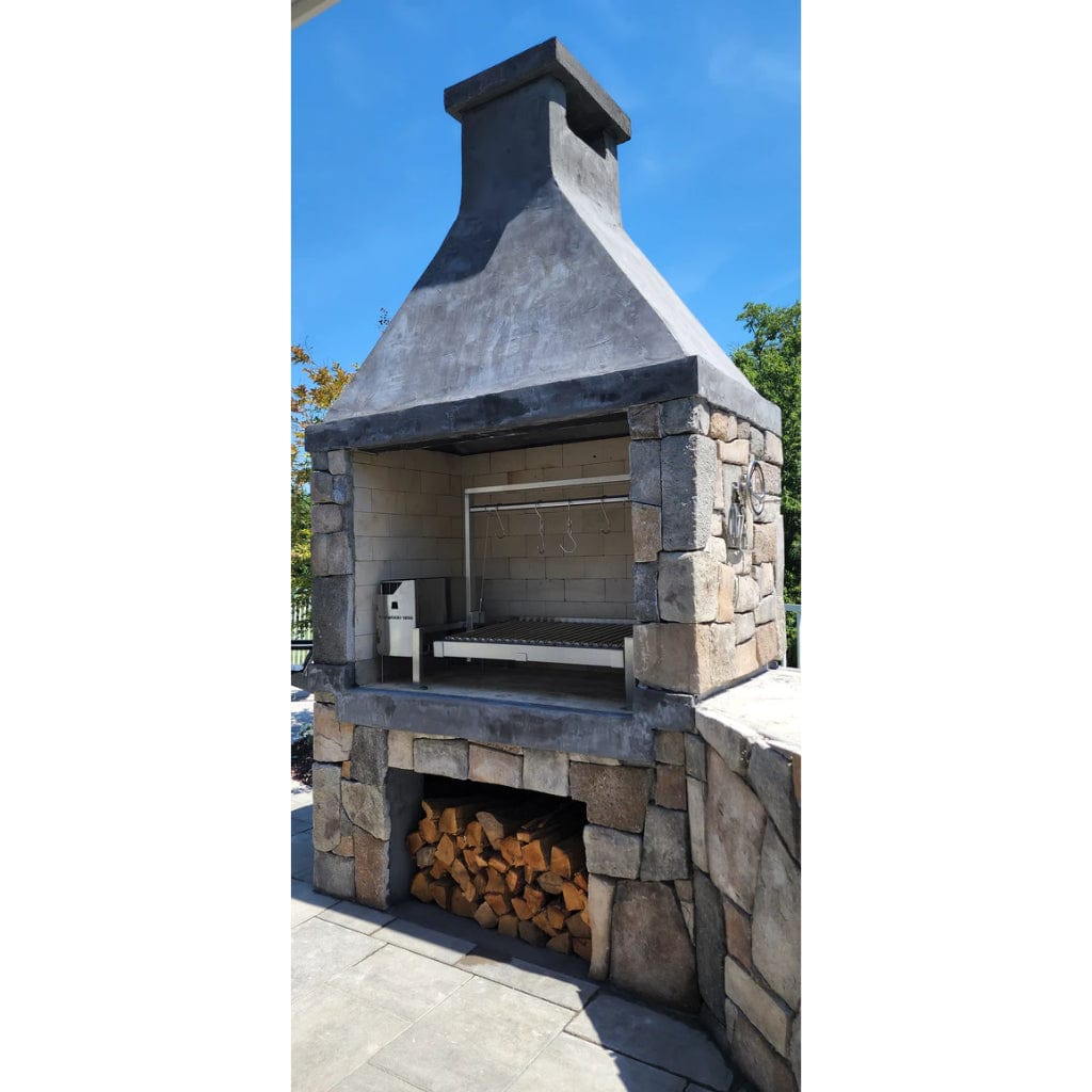 Tagwood BBQ Argentine Santa Maria 40" Insert Style Stainless Steel Wood Fire and Charcoal Gaucho Grill With Firebricks BBQ09SS