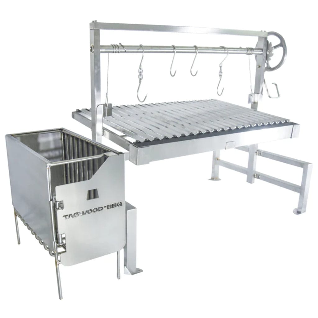 Tagwood BBQ Argentine Santa Maria 40" Insert Style Stainless Steel Wood Fire and Charcoal Gaucho Grill With Firebricks BBQ09SS