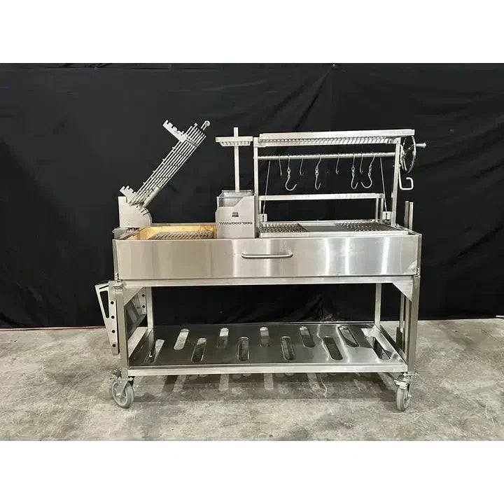 Tagwood BBQ Argentine Santa Maria 91" XL Stainless Steel Wood Fire and Charcoal Grill BBQ26SS