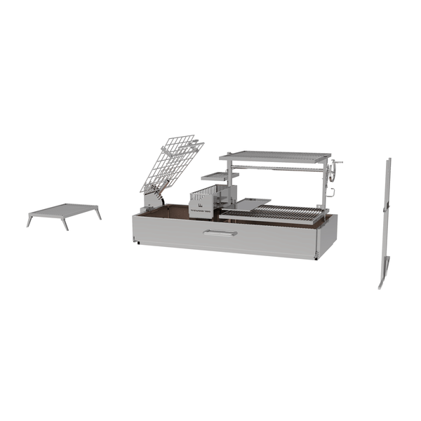 Tagwood BBQ Argentine Santa Maria 73" Stainless Steel Built-In Wood Fire and Charcoal Gaucho Grill BBQ28SS