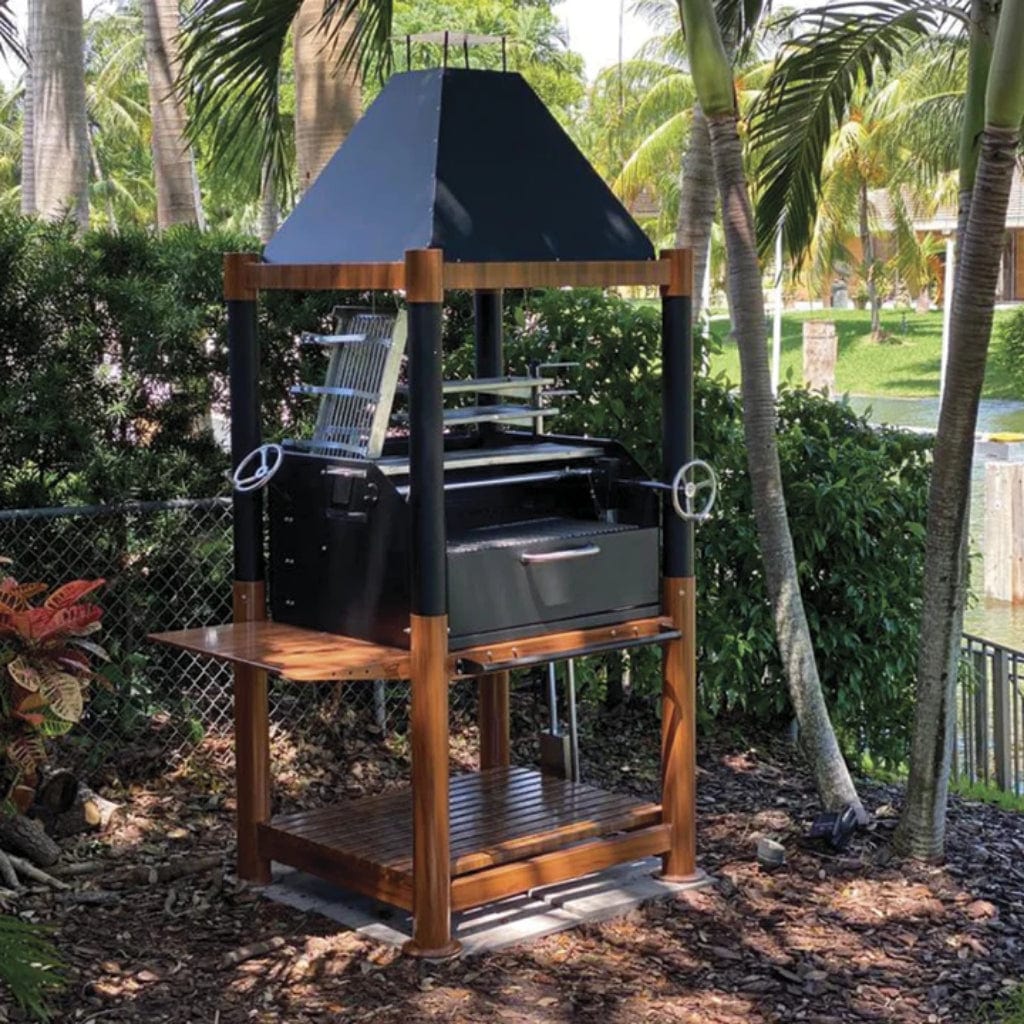 Tagwood BBQ The Beast Argentine Santa Maria Style 36" x 17" Stainless Steel Wood Fire and Charcoal Gaucho Grill BBQ02SI
