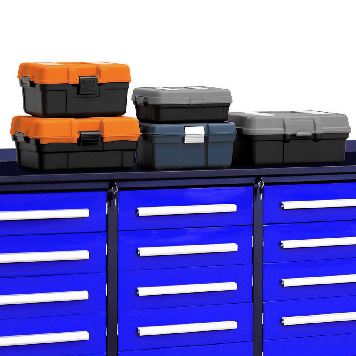 Chery Industrial 10ft 25-Drawer Storage Workbench with Wheels