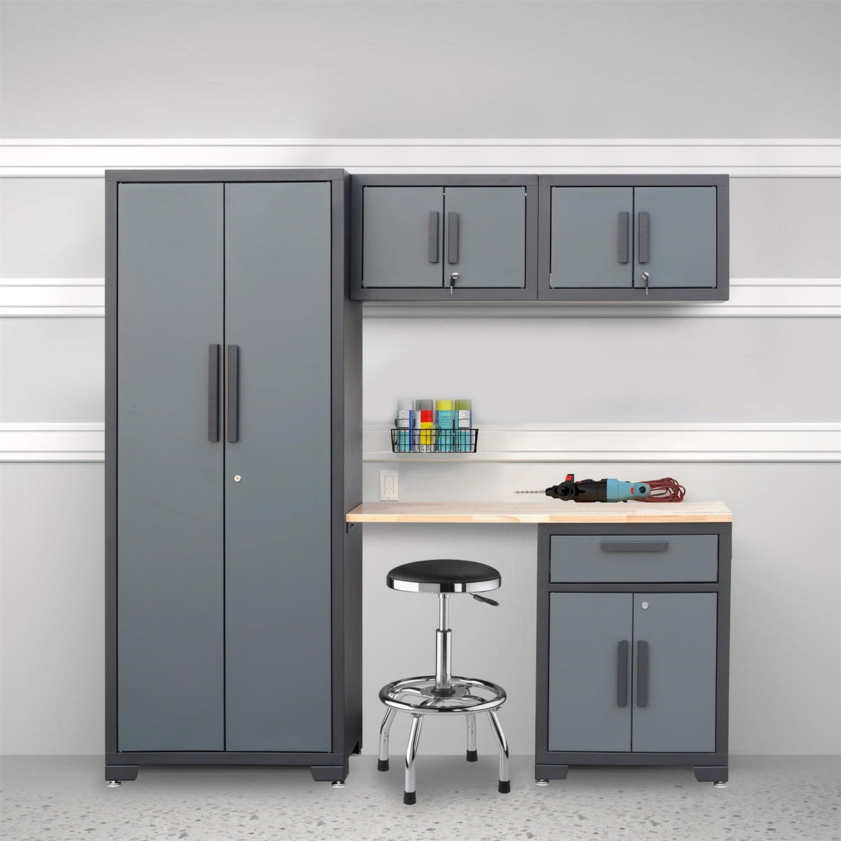 Chery Industrial 5-Piece Garage Storage Cabinet Set