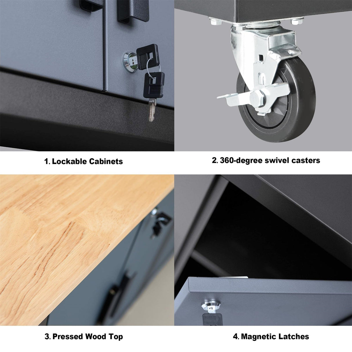 Chery Industrial 5-Piece Garage Storage Cabinet Set