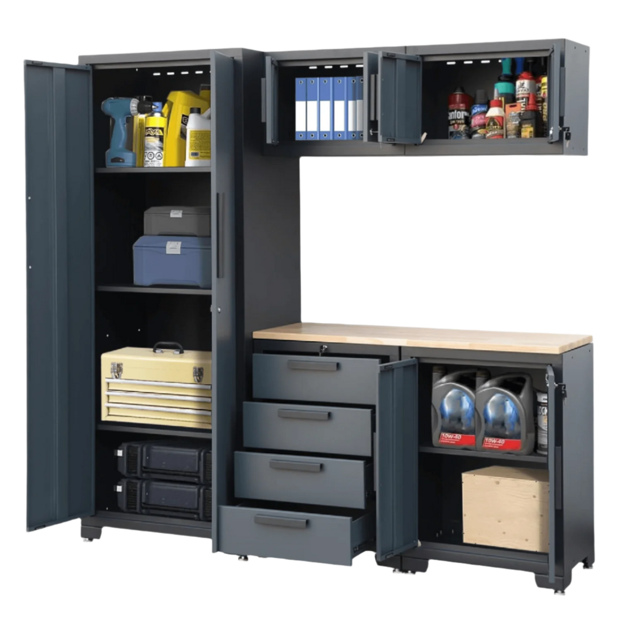 Chery Industrial 6-Piece Garage Storage Cabinet Set
