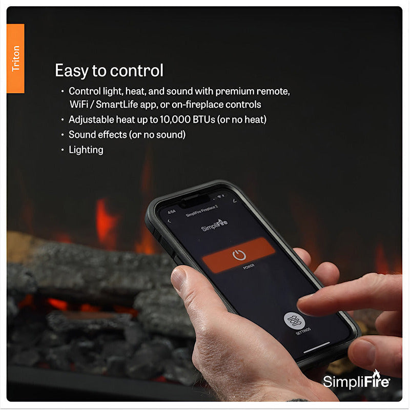 SimpliFire Triton 78-Inch Multi-View Smart Electric Fireplace