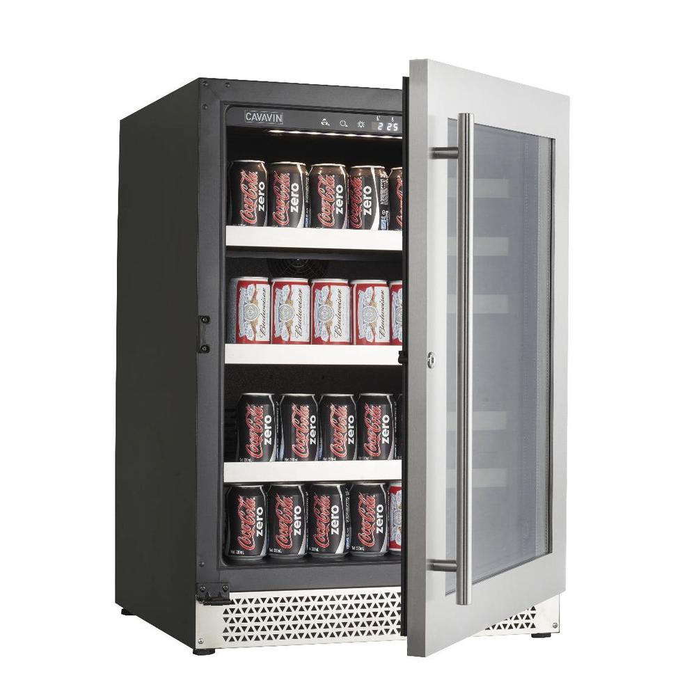 Cavavin Vinoa 24 in. 126 Can/6 Bottle Beverage Center in Stainless Steel V-050BVC