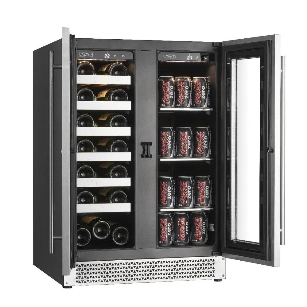 Cavavin Vinoa 24 in. 66 Can/21 Bottle Beverage Center in Stainless Steel V-87WBVC