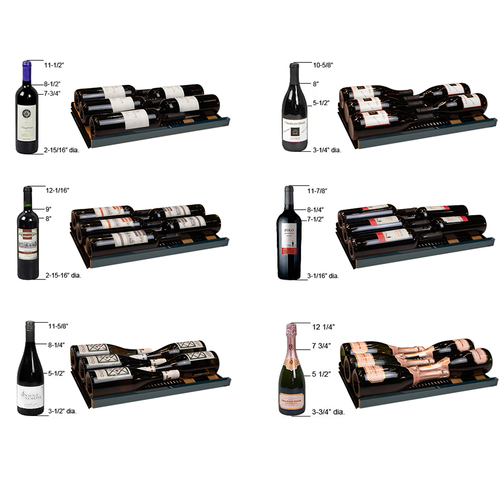 Allavino Reserva Series 67″ 71″ Tall Single Zone Left Hinge Black Shallow Wine Refrigerator Console