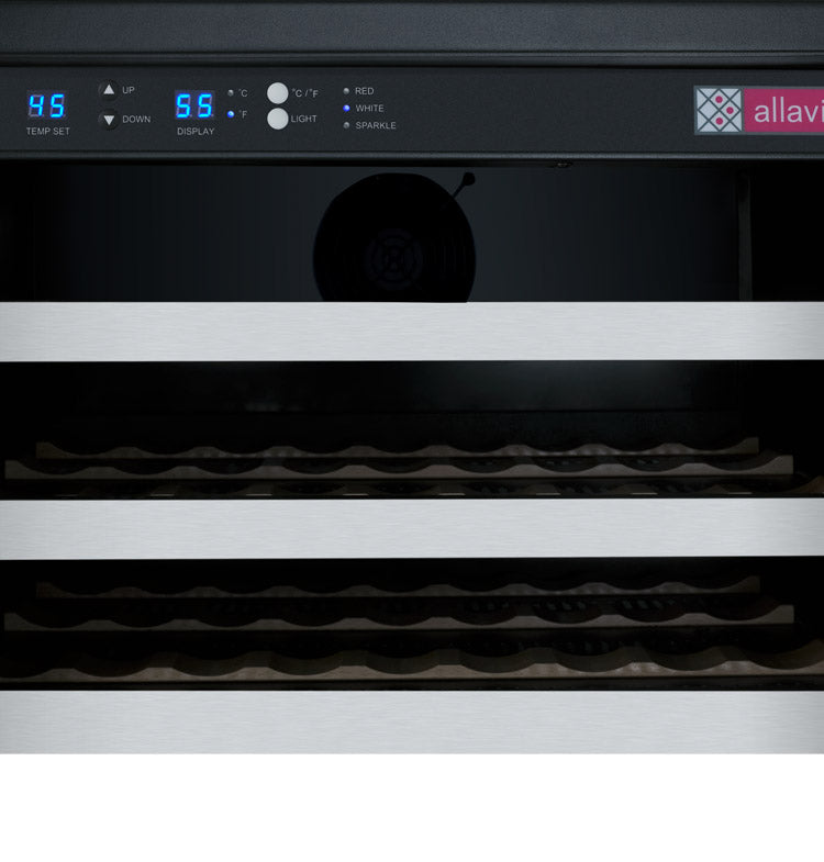 Allavino FlexCount Series 56 Bottle Single Zone Undercounter Wine Refrigerator with Stainless Steel Door Right Hinge VSWR56-1SR20