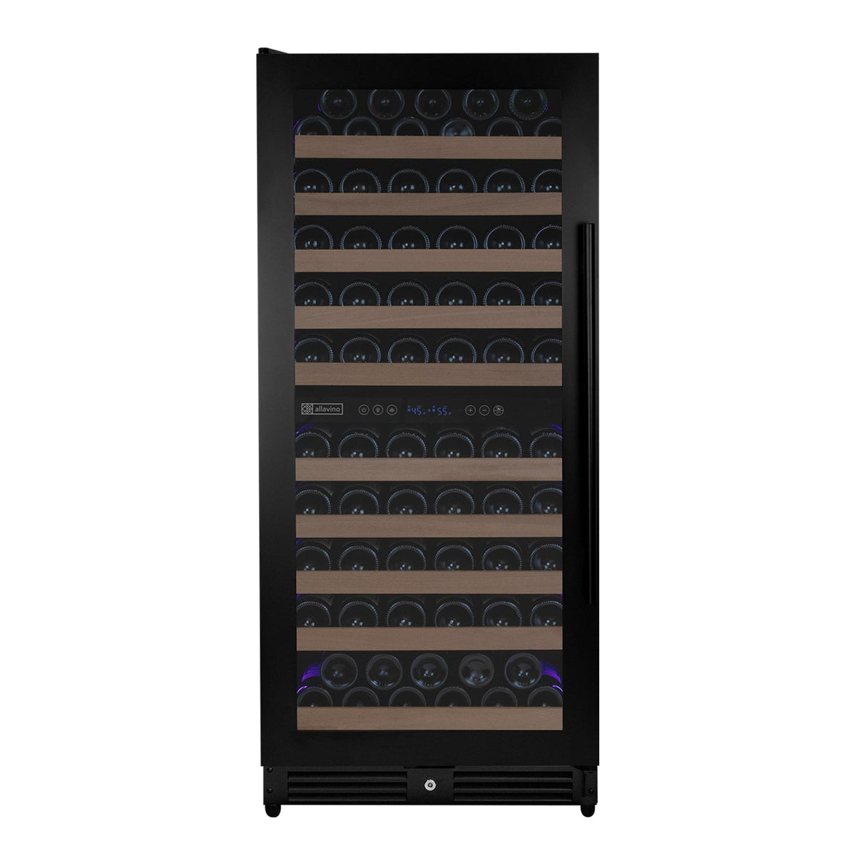Allavino Reserva Series 119-Bottle 55″ Semi-Tall Dual Zone Left Hinge Black Metal Wine Refrigerator