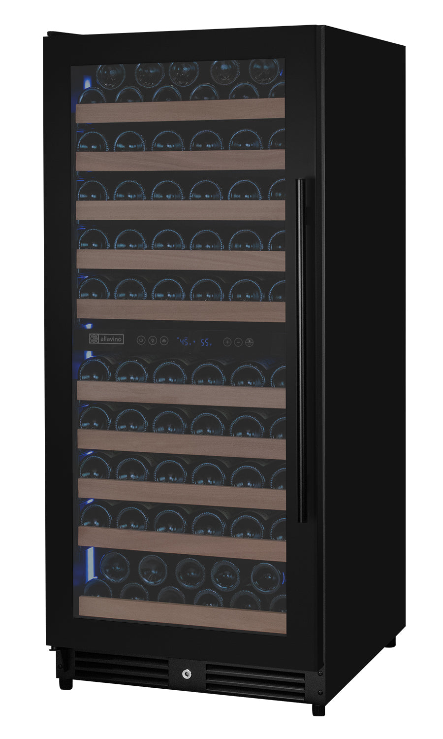 Allavino Reserva Series 119-Bottle 55″ Semi-Tall Dual Zone Left Hinge Black Metal Wine Refrigerator