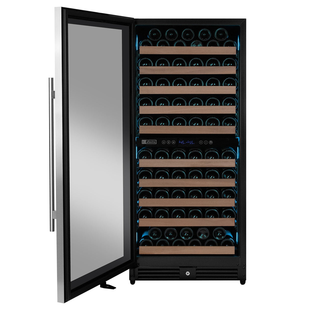 Allavino Reserva Series 119-Bottle 55″ Tall Dual Zone Left Hinge Stainless Steel Wine Refrigerator VSW11955D-2SL